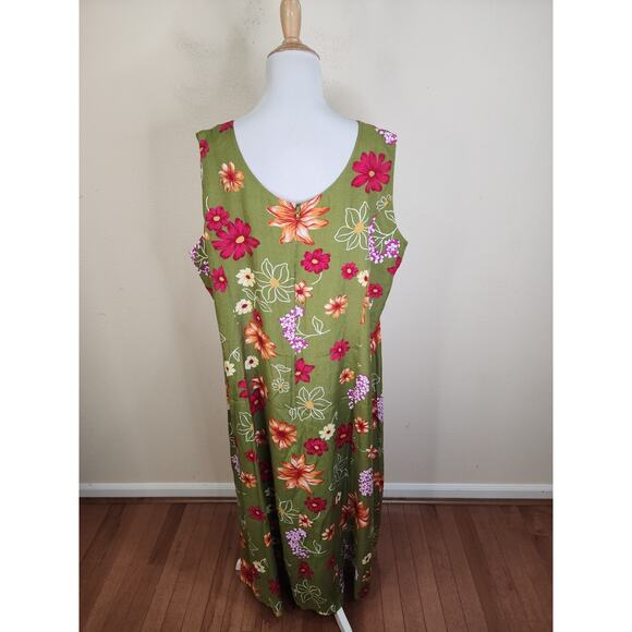 The Avenue Women's Green Sleeveless 100% Rayon Maxi Dress Plus Size 22 - Picture 3 of 5